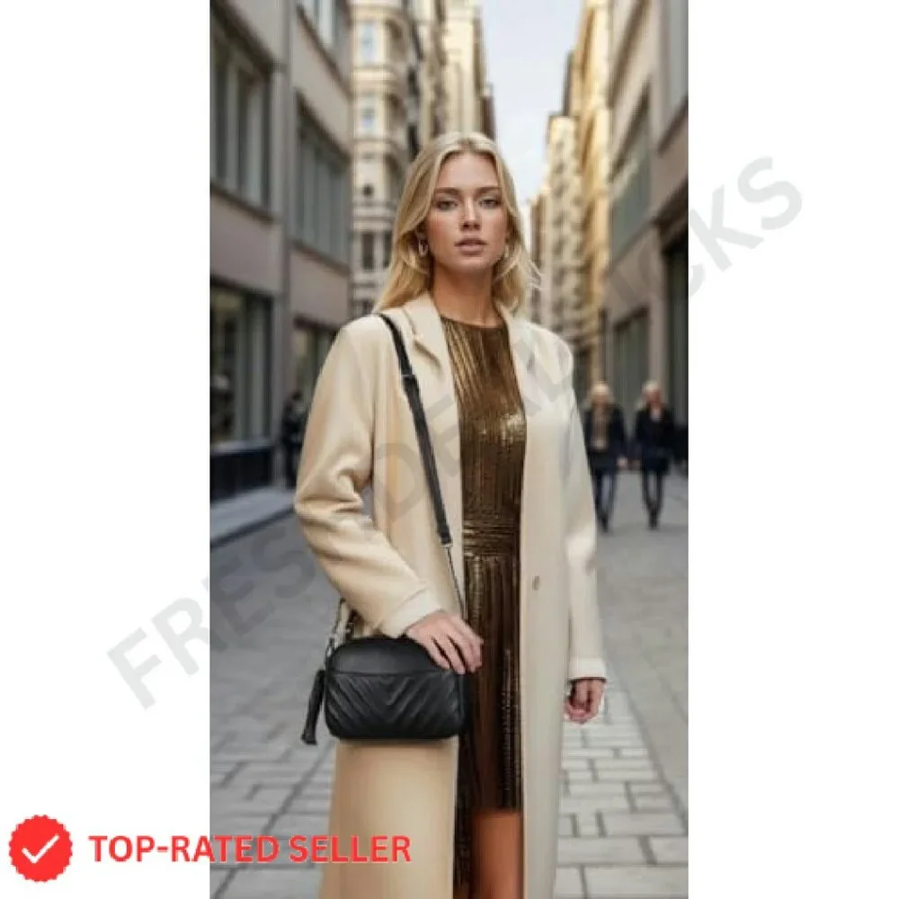 Quilted Crossbody Bag Chic Minimal Adjustable Strap Multi Pocket Everyday Purse - Picture 3 of 8
